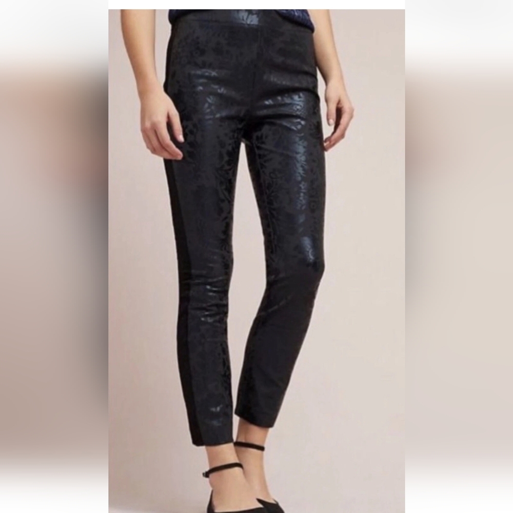 Anthropologie Black Dress Pants Sleek Fitted Silhouette